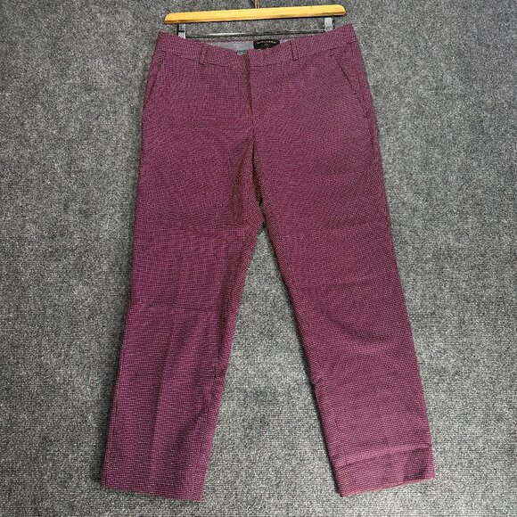 Banana Republic Pants Women 8 Avery Maroon Ankle Flat Front Pockets Straight - Picture 1 of 7